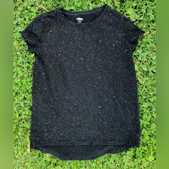 Old Navy Glitter Softest Tee Kids 10-12 Large - Picture 1 of 4